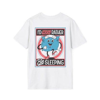 I´d much rather be sleeping - Antisocial Retro - Unisex T-Shirt - Back Print - STREET STYLE
