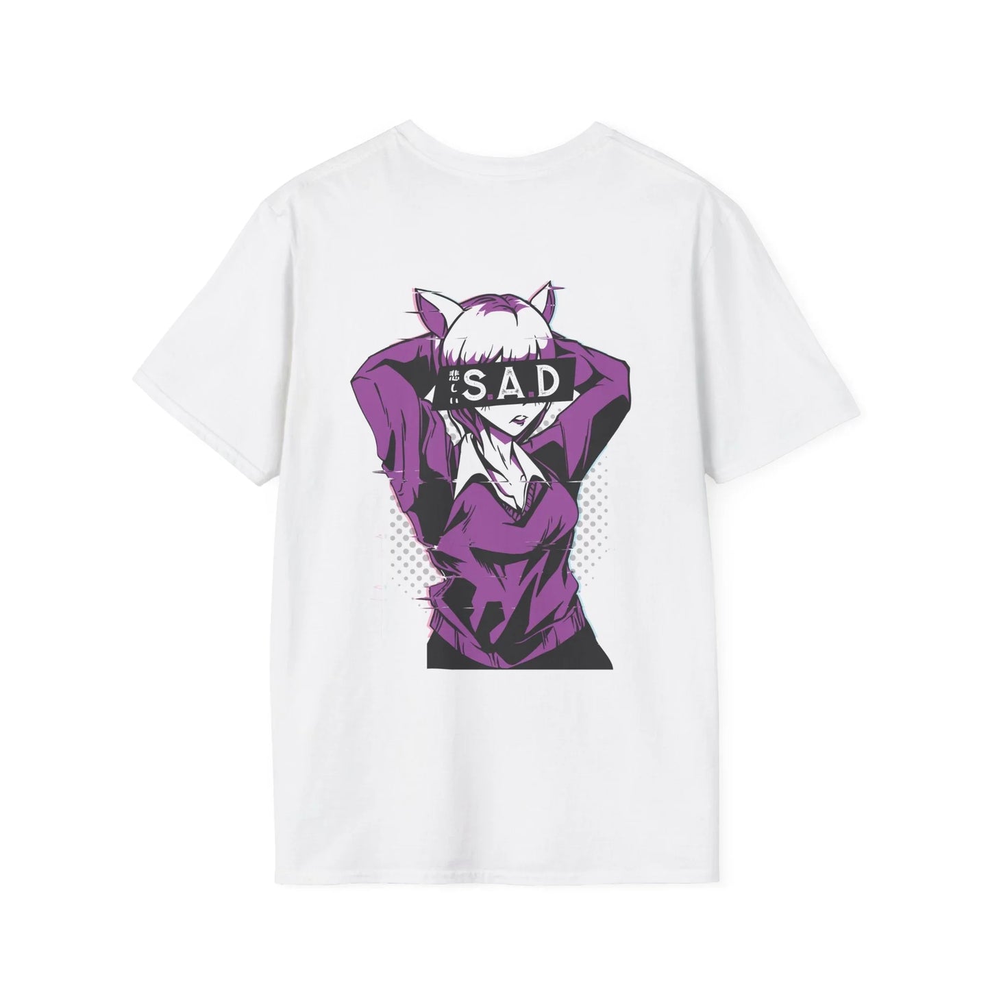 Sad Anime Girl - Anime World - Unisex T-Shirt - Back Print - STREET STYLE
