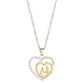 Mother and Child Necklace Pave Heart Pendant Necklace - STREET STYLE