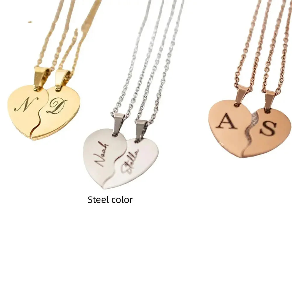 Personalized Stainless Steel Heart-shaped Necklace-personalized necklace - STREET STYLE