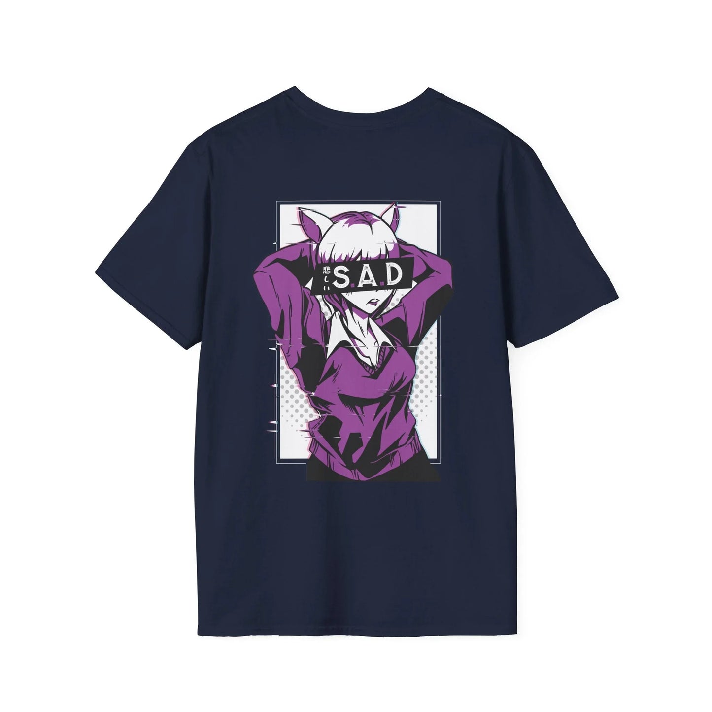 Sad Anime Girl - Anime World - Unisex T-Shirt - Back Print - STREET STYLE