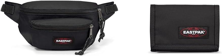 Eastpak DOGGY BAG Waist Bag, 40 cm, 24 L, Black (Black) & CREW SINGLE Wallet, 22 cm, Black (Black), Black - STREET STYLE