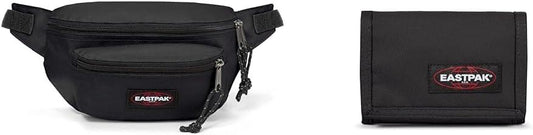 Eastpak DOGGY BAG Waist Bag, 40 cm, 24 L, Black (Black) & CREW SINGLE Wallet, 22 cm, Black (Black), Black - STREET STYLE