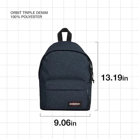 EASTPAK Orbit XS Backpack, 33.5 x 23 x 15 cm, 10 L, Black Denim, Casual Backpack - STREET STYLE