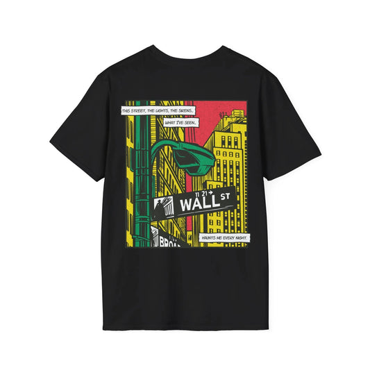 Wall Street - Comic Mafia - Unisex T-Shirt - Back Print - STREET STYLE