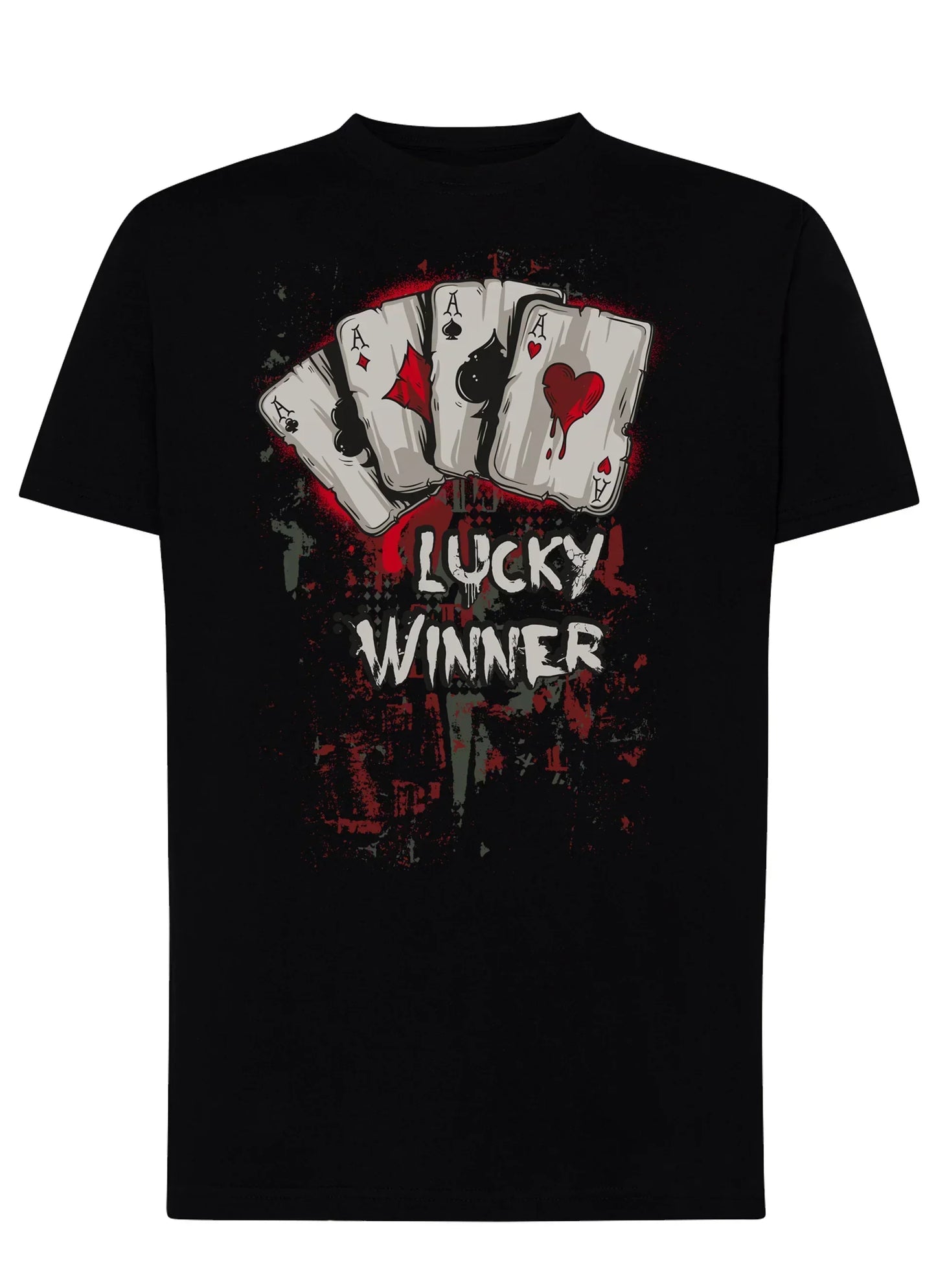 Lucky winner Poker Carte da Gioco 4-0 T-shirt Urban Men Uomo 100% Cotone Pettinato JK - STREET STYLE