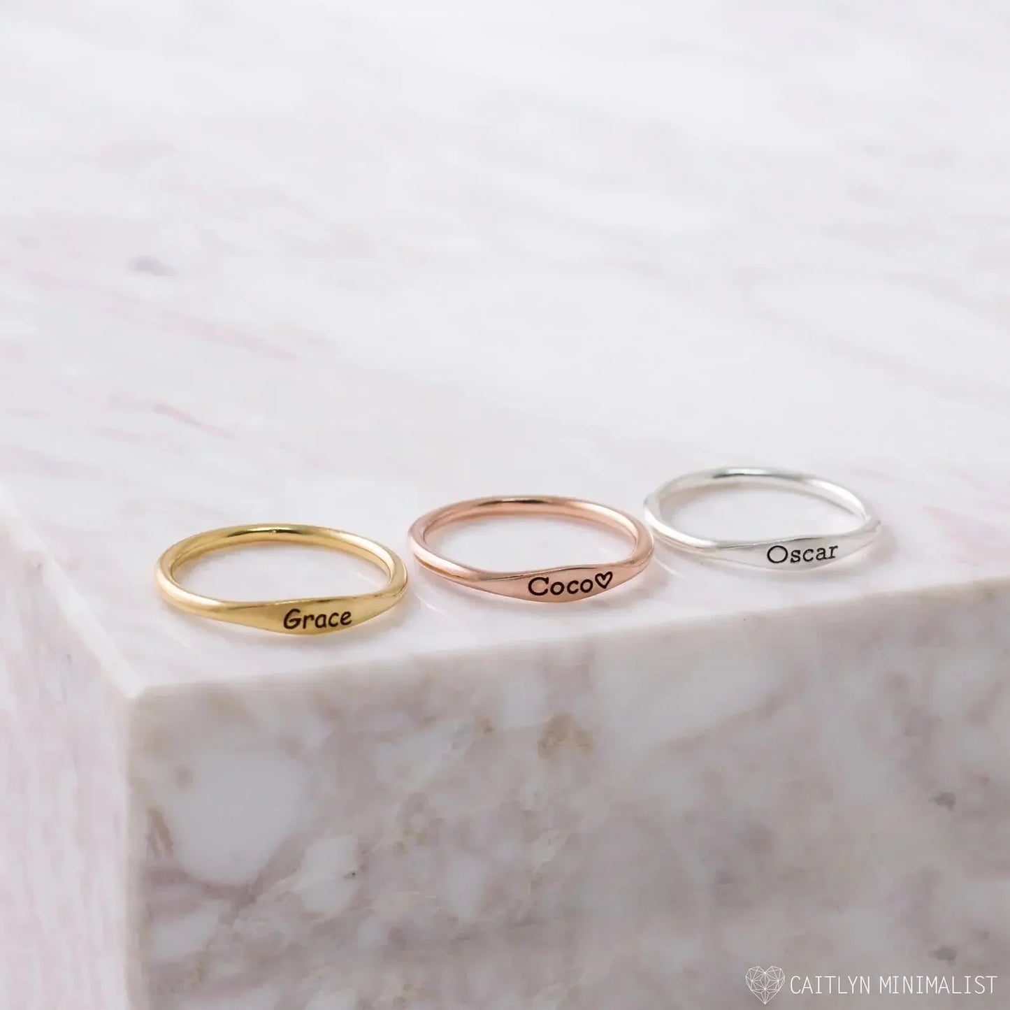 Tiny Name Ring - Minimalist Ring - delicate ring - STREET STYLE