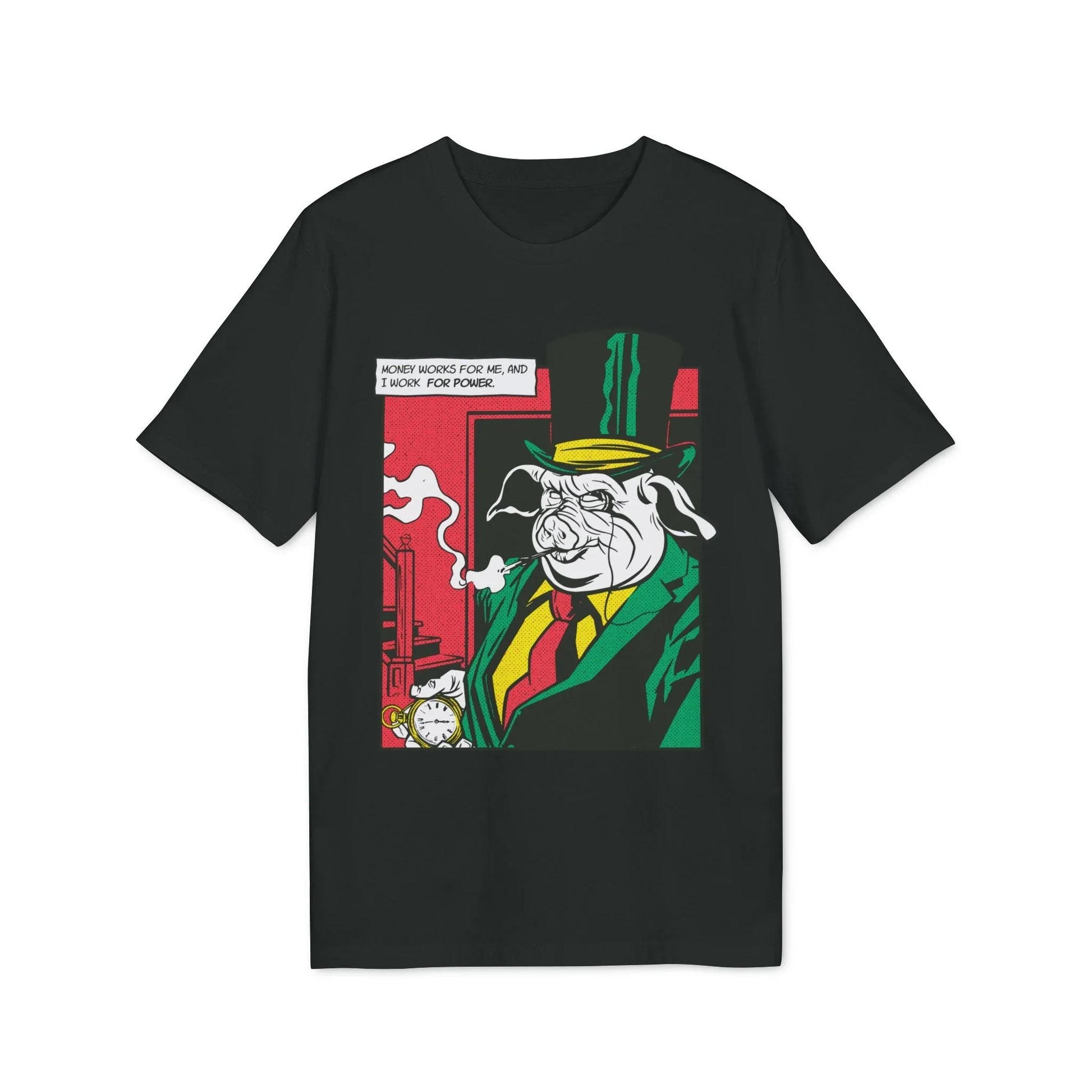 Boss Pig - Comic Mafia - Premium Bio Unisex T-Shirt - Front Print - STREET STYLE