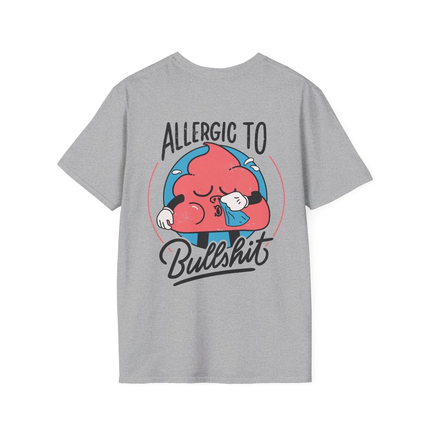 Allergic to Bullshit - Antisocial Retro - Unisex T-Shirt - Back Print - STREET STYLE