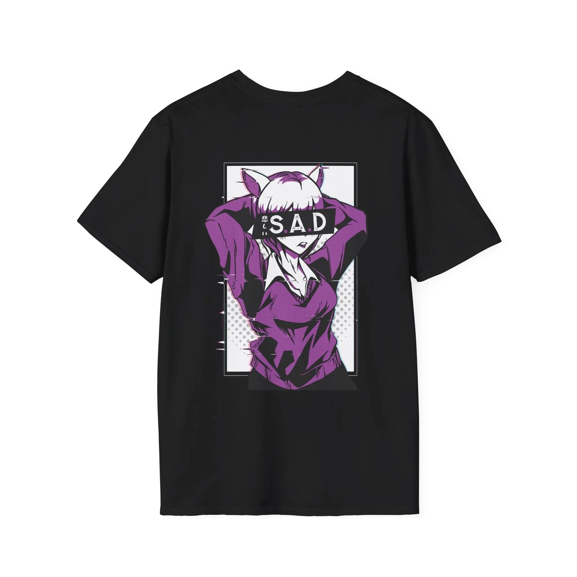 Sad Anime Girl - Anime World - Unisex T-Shirt - Back Print - STREET STYLE