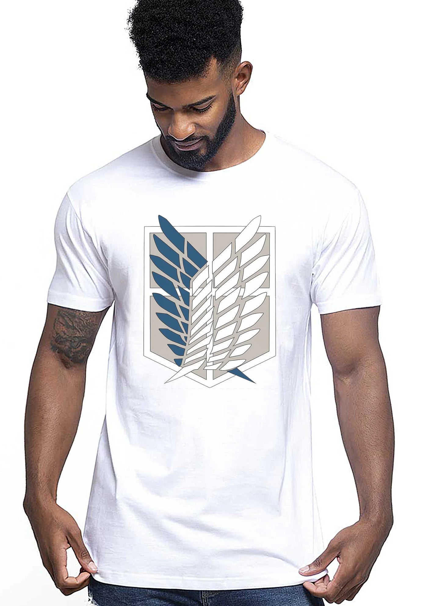 Attack on Titan Manga Anime Fumetti 6000-2 T-shirt Urban Men Uomo 100% Cotone Pettinato JK - STREET STYLE