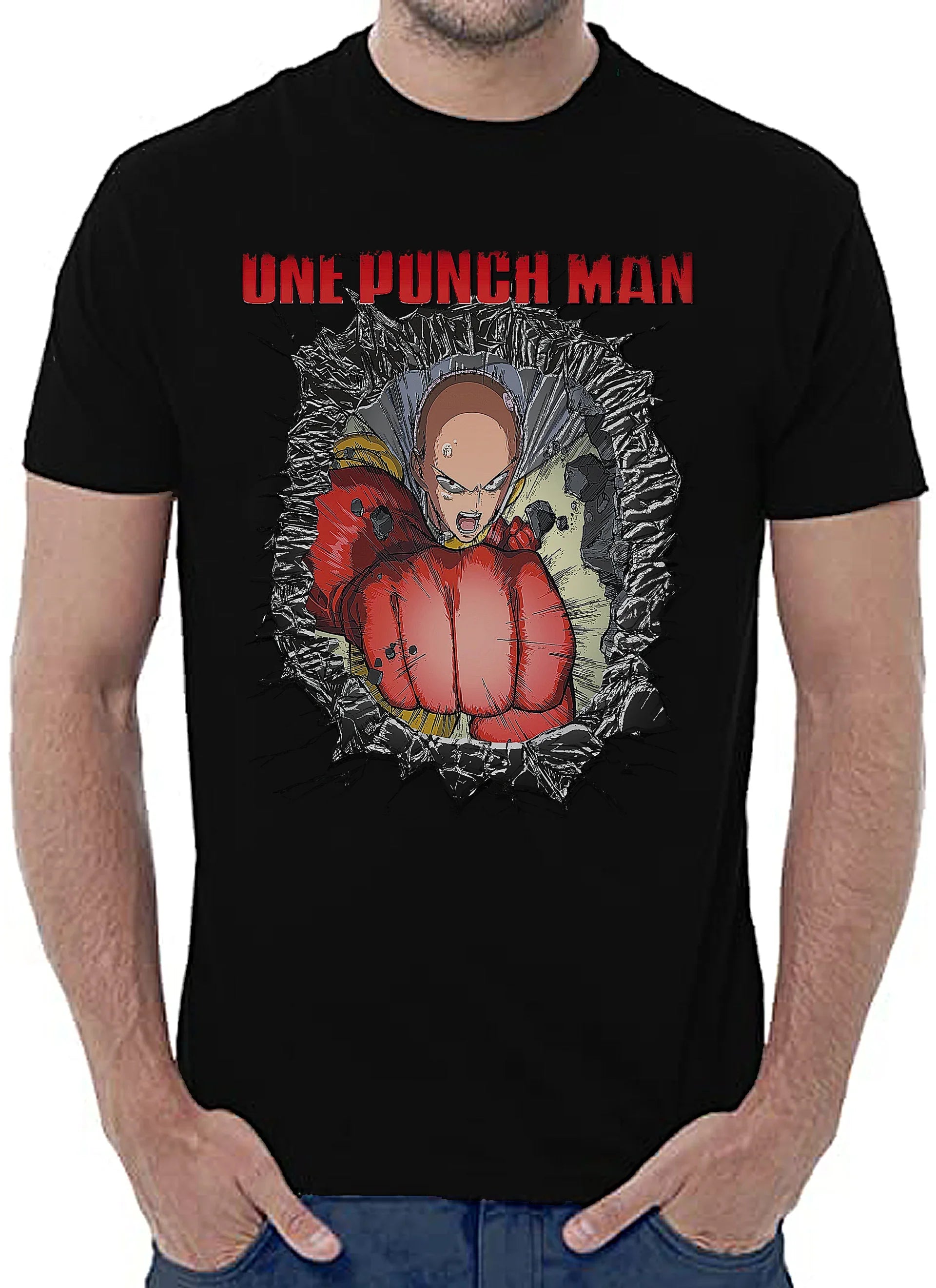 One Punch Man Manga Anime Fumetti 6002 T-shirt Urban Men Uomo 100% Cotone Pettinato JK - STREET STYLE