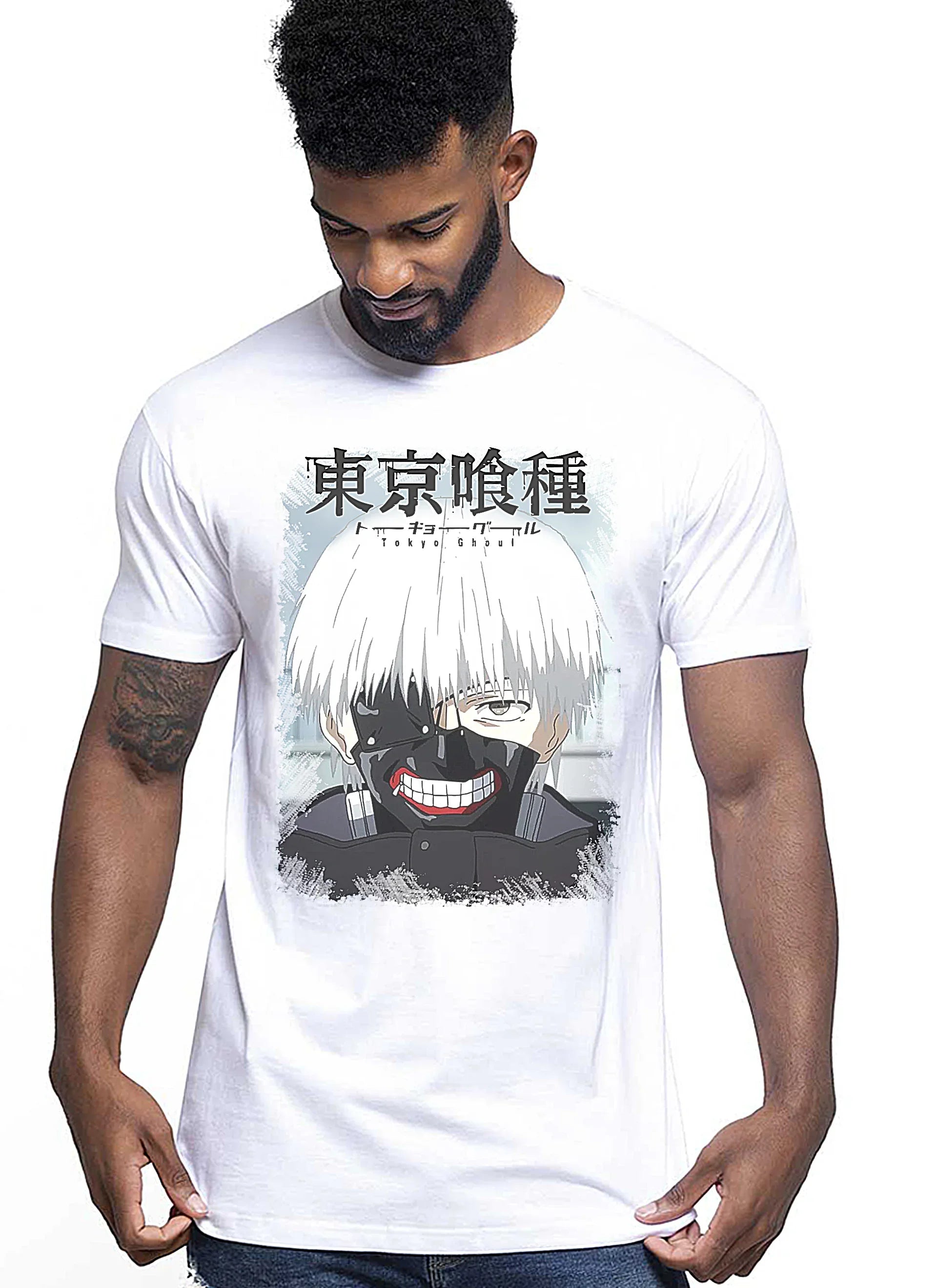 Tokyo Ghoul Manga Anime Fumetti 6003-2 Anime Fumetti 6001 T-shirt Urban Men Uomo 100% Cotone Pettinato JK - STREET STYLE