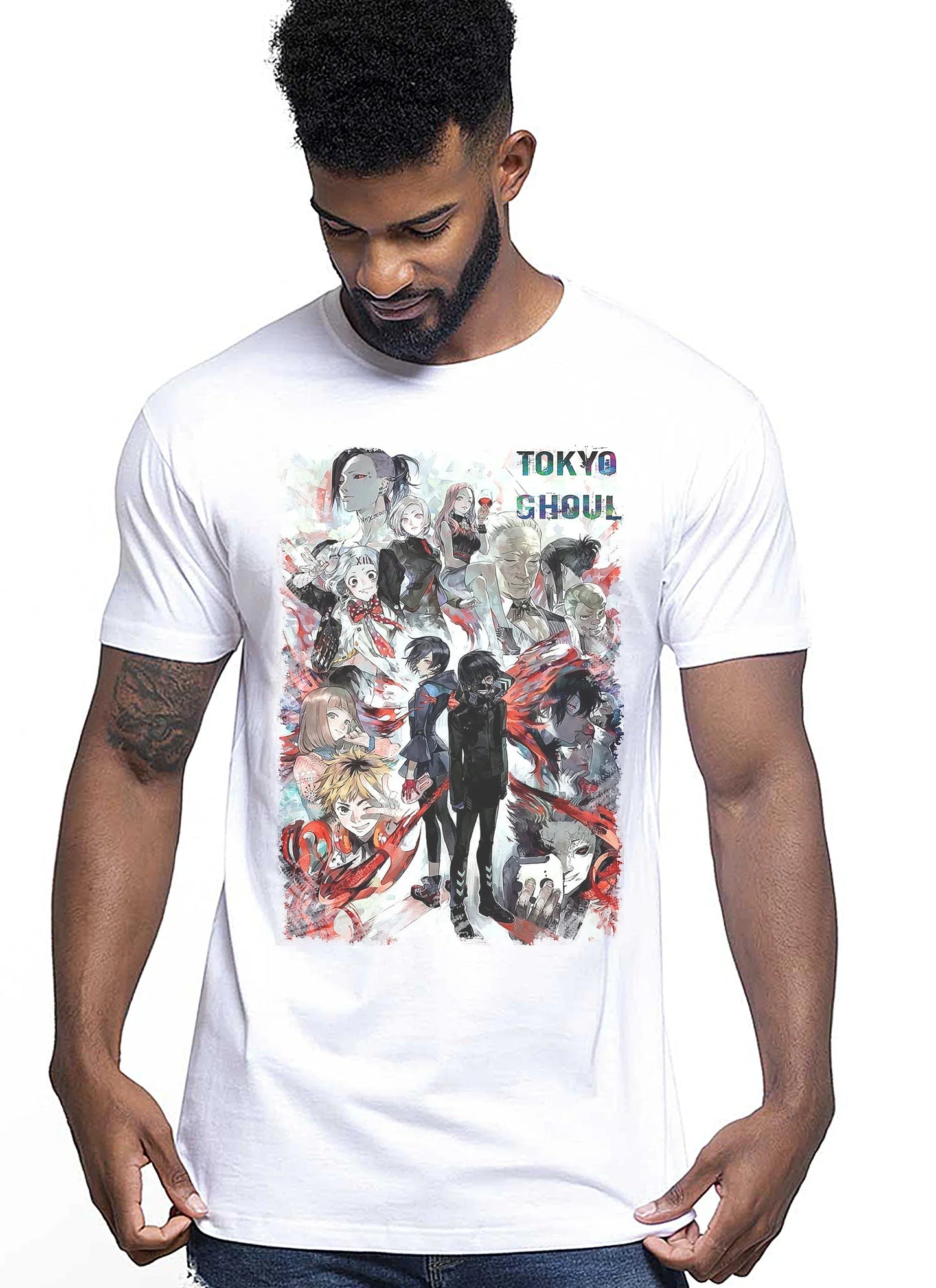 Tokyo Ghoul 4 Manga Anime Fumetti 6003-4 T-shirt Urban Men Uomo 100% Cotone Pettinato JK - STREET STYLE