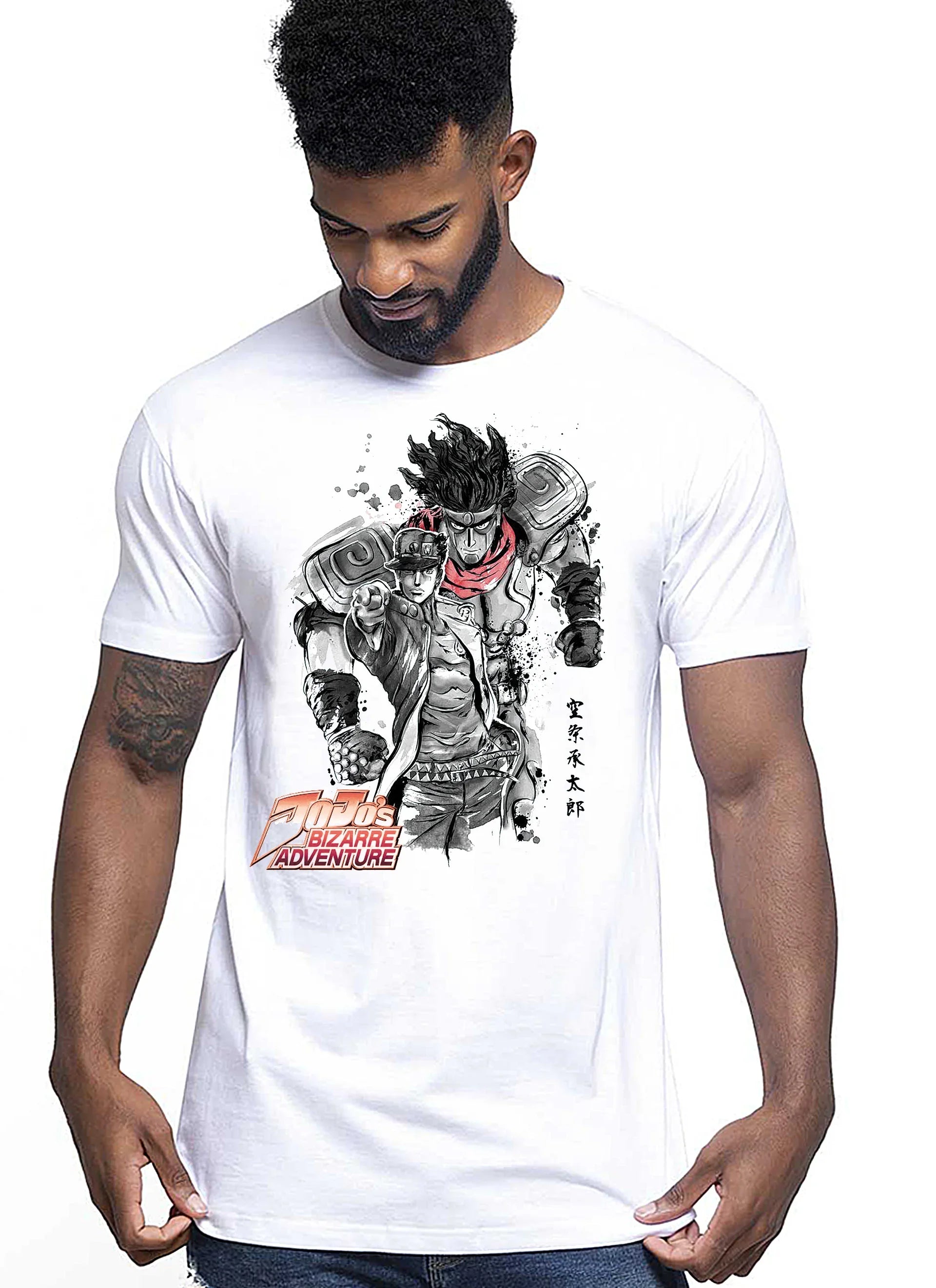 Jojo Bizarre Adventure Manga Anime Fumetti 6007-2 T-shirt Urban Men Uomo 100% Cotone Pettinato JK - STREET STYLE