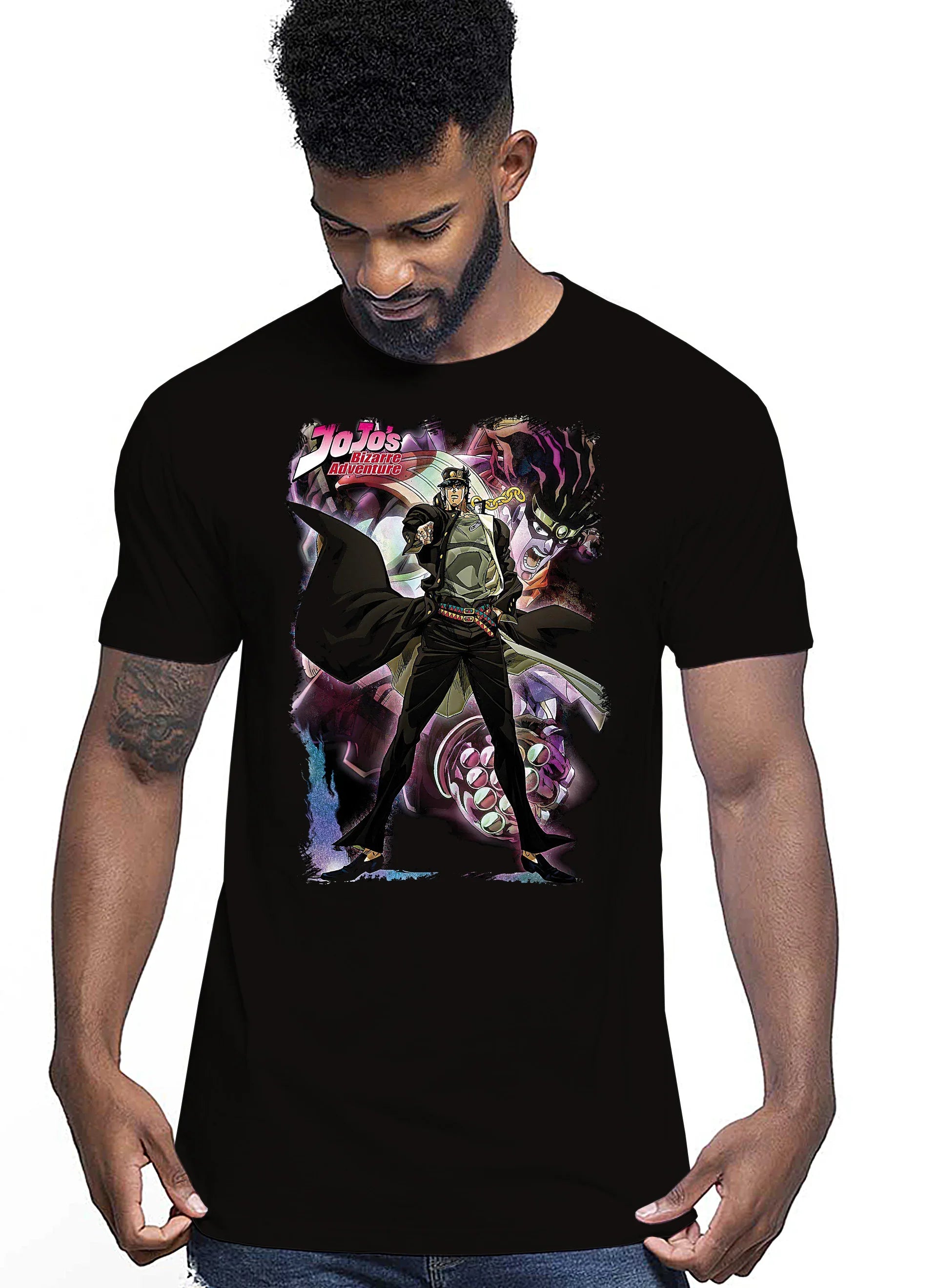 Jojo Bizarre Adventure Manga Anime Fumetti 6007-3 T-shirt Urban Men Uomo 100% Cotone Pettinato JK - STREET STYLE