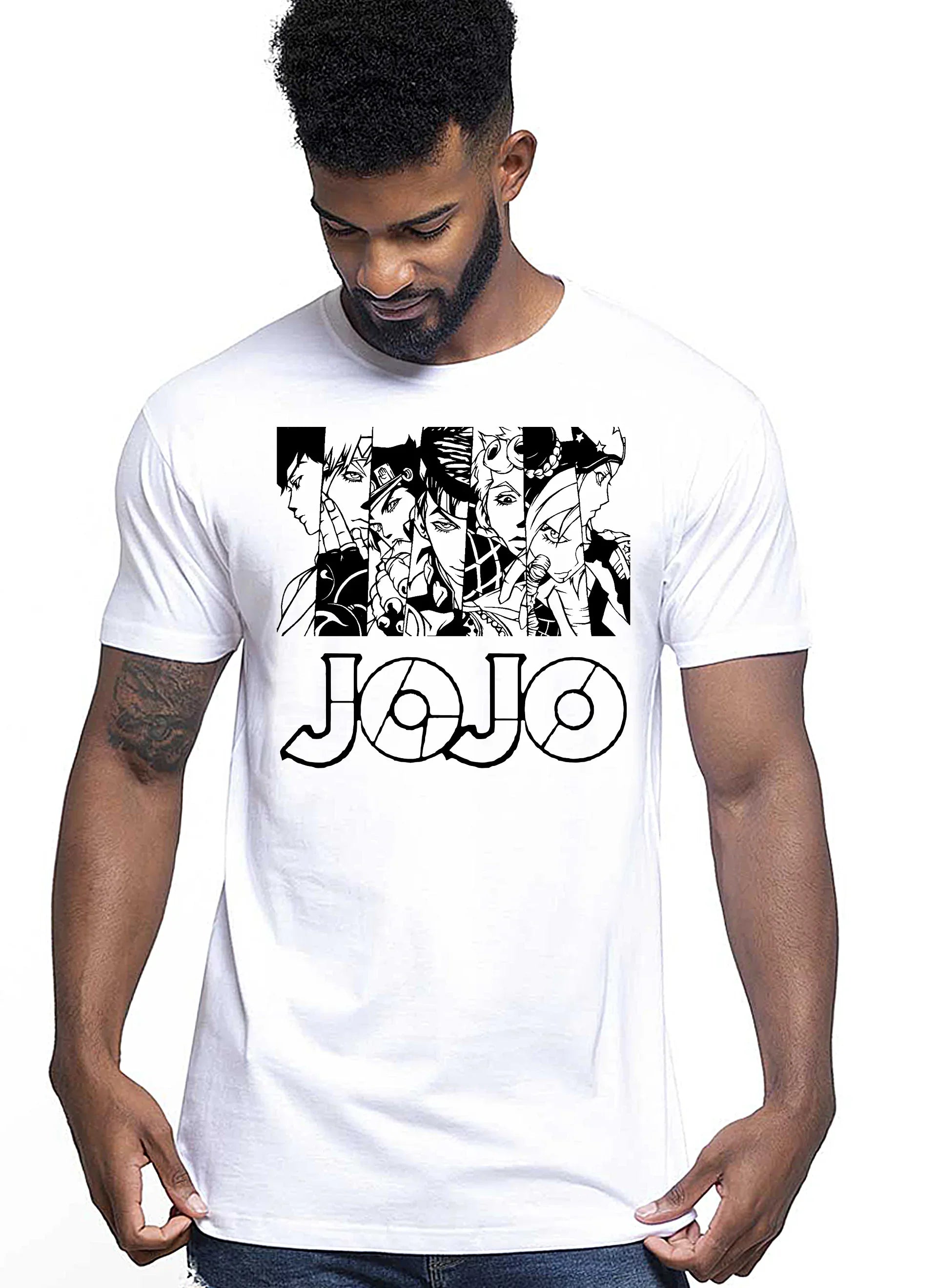 Jojo Adventure Manga Anime Fumetti 6007 T-shirt Urban Men Uomo 100% Cotone Pettinato JK - STREET STYLE