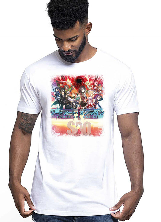 Sword art Online Manga Anime Fumetti 6008-2 T-shirt Urban Men Uomo 100% Cotone Pettinato JK - STREET STYLE