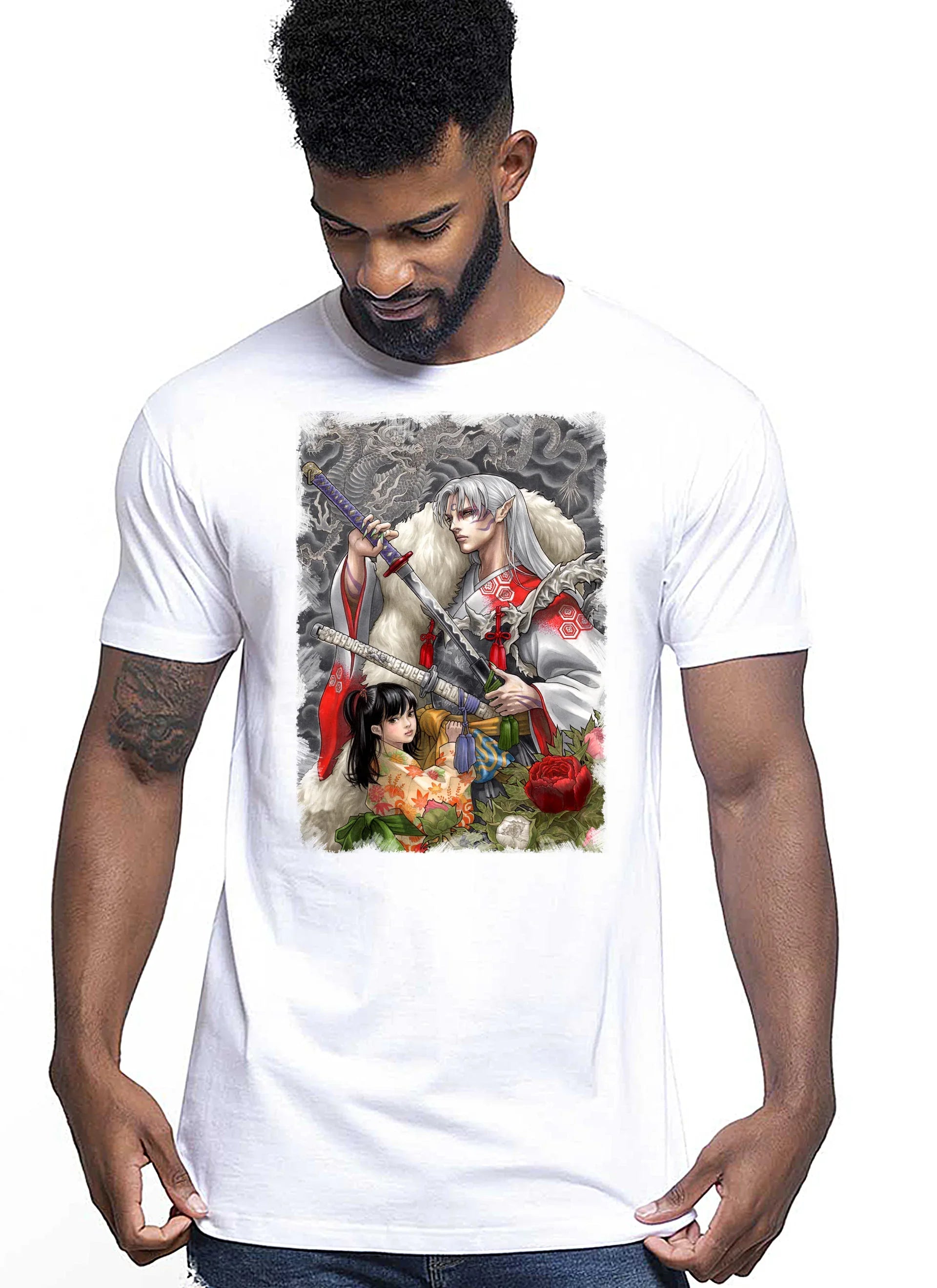 InuYasha Giapponese Manga Anime Fumetti 6013 T-shirt Urban Men Uomo 100% Cotone Pettinato JK - STREET STYLE