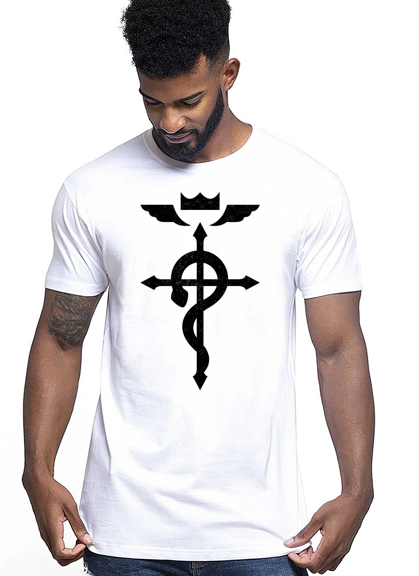 Fullmetal Alchemist Manga Anime Fumetti 6014-2 T-shirt Urban Men Uomo 100% Cotone Pettinato JK - STREET STYLE