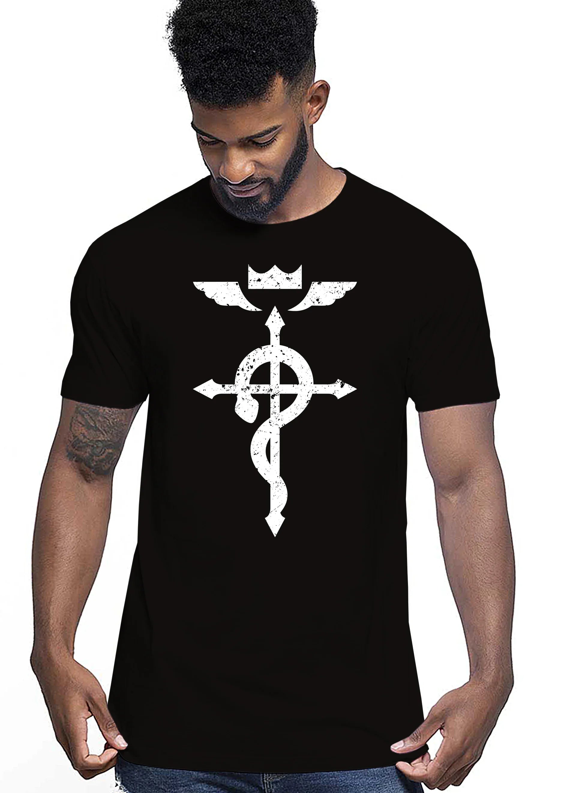 Fullmetal Alchemist Manga Anime Fumetti 6014-2 T-shirt Urban Men Uomo 100% Cotone Pettinato JK - STREET STYLE