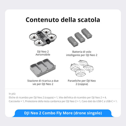 DJI Neo 2 Combo Motion Fly More con RC Motion 3 e Goggles N3, trasmissione stabile con transceiver digitale, drone 4K per principianti, volo FPV, 3 batterie