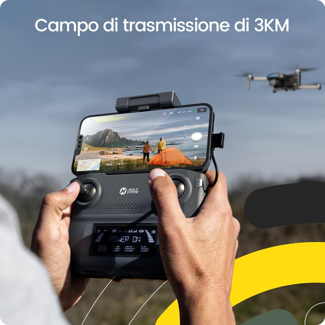 Holy Stone HS360S GPS Drone con Telecamera 4K per Adulti Principianti, RC quadcopterr con 3KM FPV Trasmissione, Motore Brushless, Follow Me, Ritorno a Casa Intelligente, Trasmissione 5G, meno di 249g