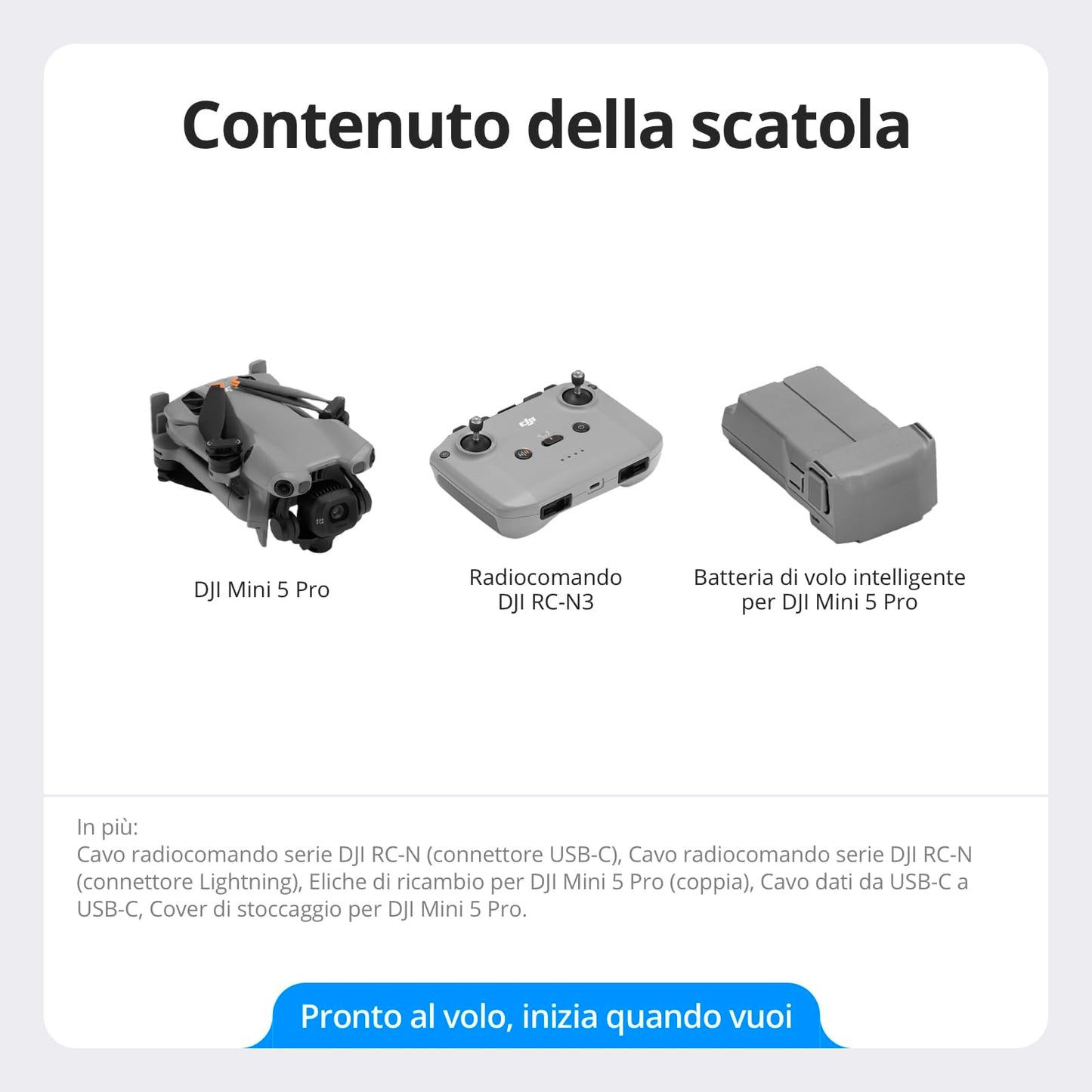 DJI Mini 5 Pro Combo Fly More con DJI RC 2 e DJI Care di 1 anno, drone 4K per principianti, drone con fotocamera, CMOS da 1 pollice, rilevamento degli ostacoli, ActiveTrack 360°, C0