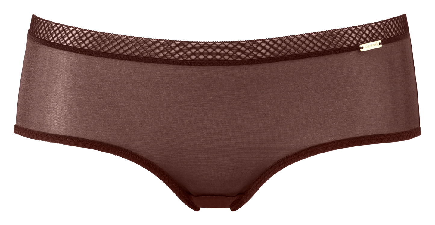 Sheer See Through Shorts Panty Gossard Glossies Brown - STREET STYLE