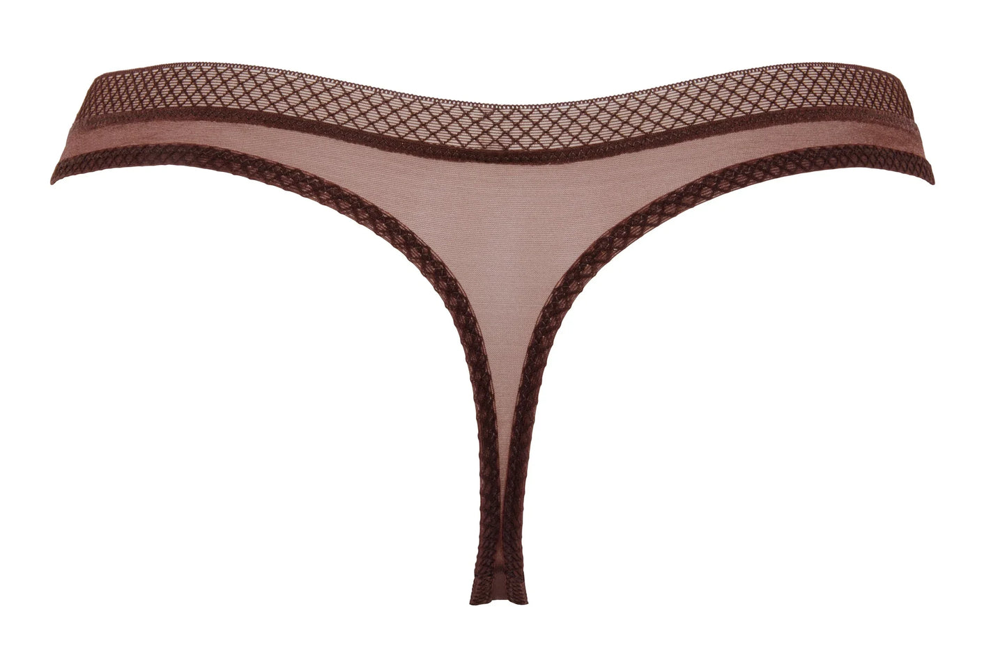 Sheer See Through Thong Panty Gossard Glossies Rich Brown - STREET STYLE