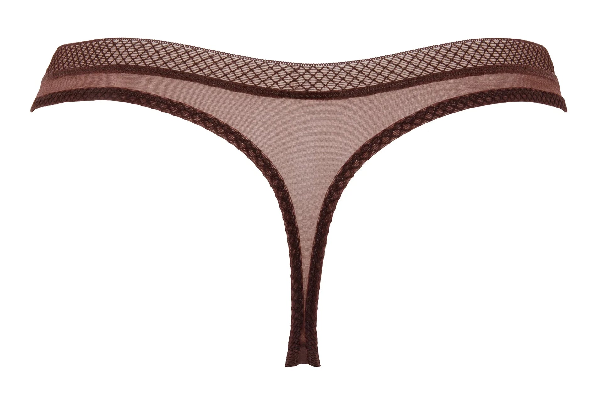 Sheer See Through Thong Panty Gossard Glossies Rich Brown - STREET STYLE