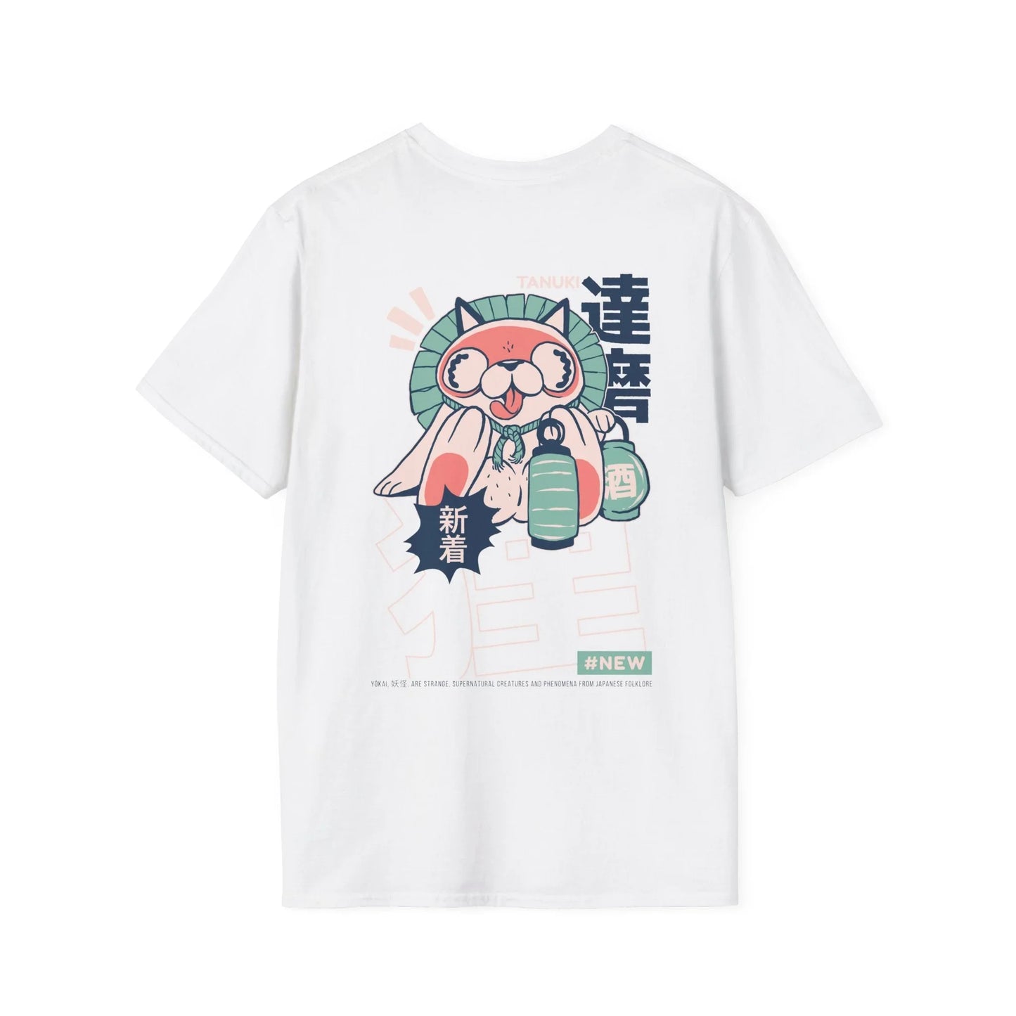 Tanuki - Japanese Yokai - Unisex T-Shirt - Back Print - STREET STYLE