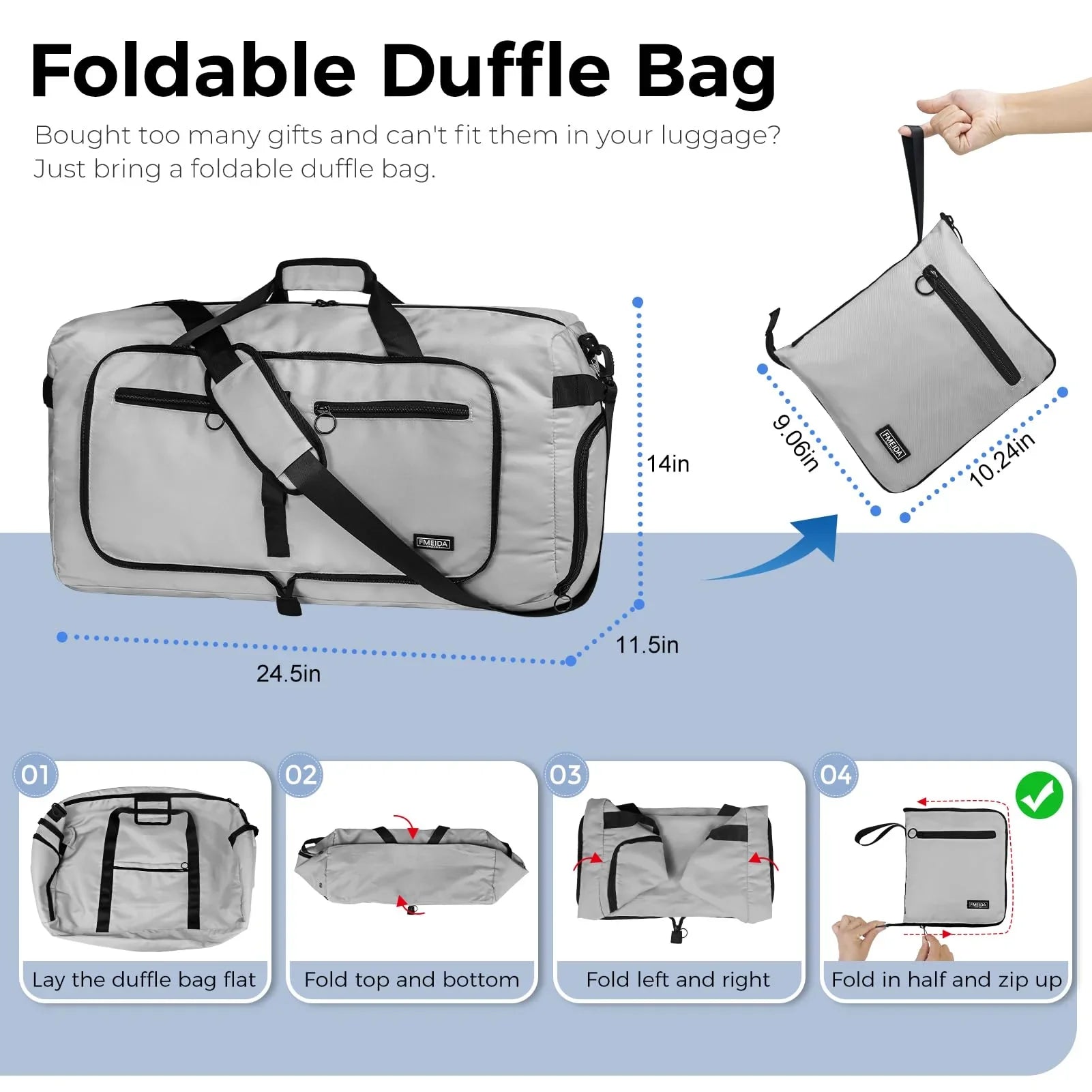 Fmeida 65L Unisex Adult Travel Duffel Bag, Large Gym Bag with Shoe Compartment and Shoulder Strap, Waterproof Duffel Bag Sports Bag, Black, Duffel bag with shoe compartment - STREET STYLE