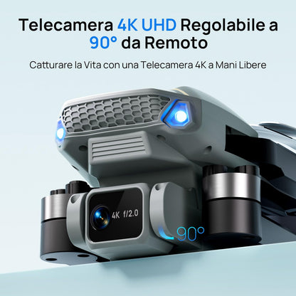 Ameta Drone con Telecamera 4K per Bambini e Adulti, S20 Lite Mini Droni Pieghevole con Motore Brushless/ 36min di Volo/Altitudine Mantenimento/Volo Circolare, Regalo per Uomo Ragazzo, Meno di 249g