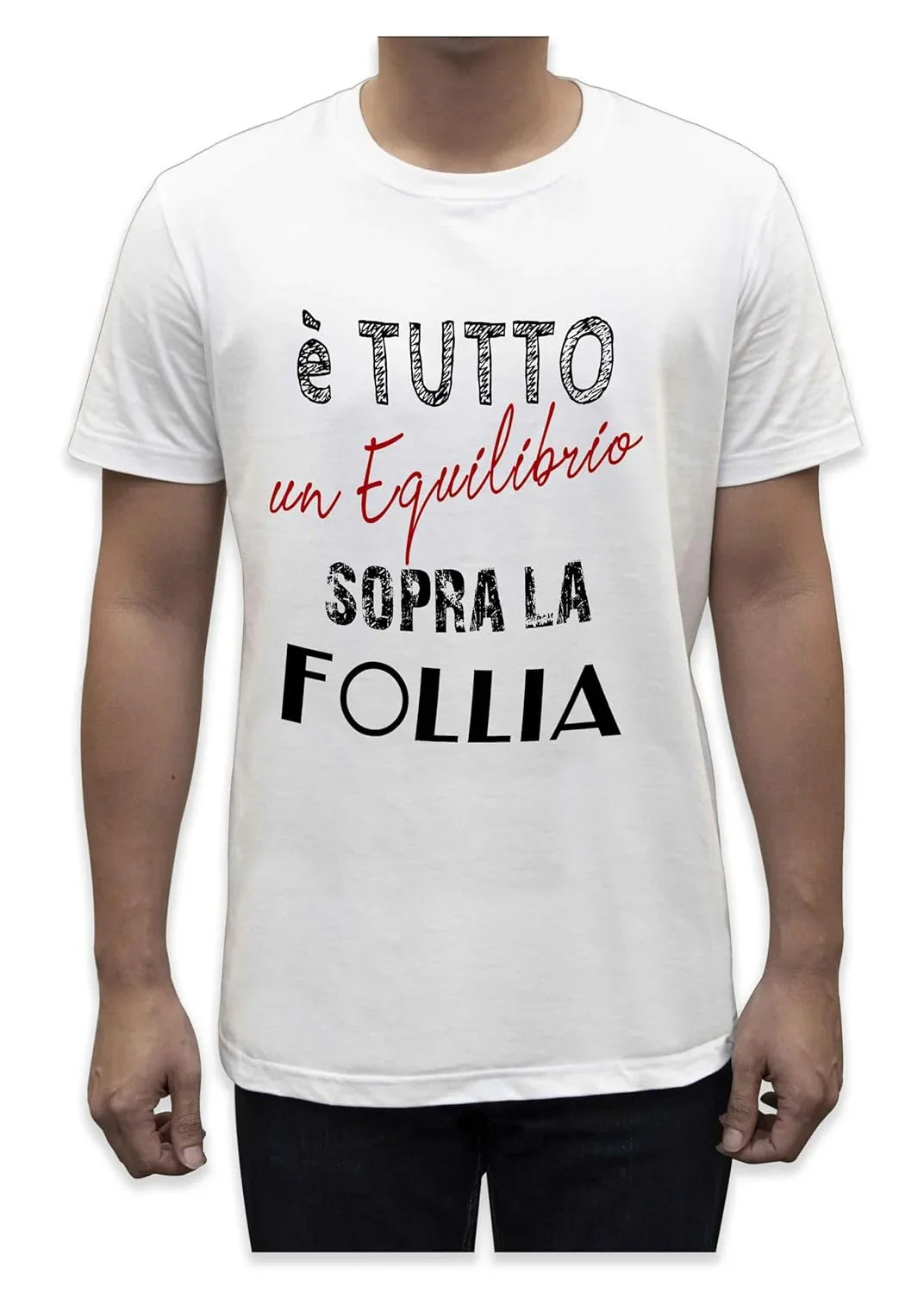 Unisex T-Shirt Short Sleeve T-Shirt with Funny Phrases Funny Joke Funny Print (M, St Oca ZZO STOCAZZO STOCAZZO SIMPATICA REBUS) - STREET STYLE