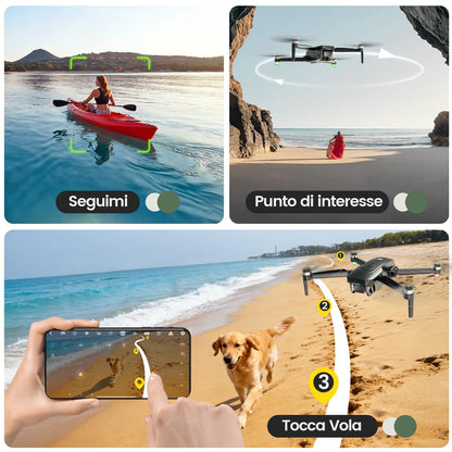 Holy Stone HS175G Drone con Telecamera 8K, Motore Brushless, 60 Minuti di Volo, GPS e Ritorno Intelligente, Drone con Telecamera 4K Professionale, Modalità a 2 Velocità, Batteria Ricarica Rapida, C0