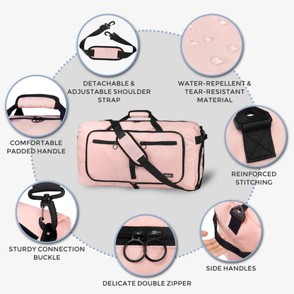 Fmeida 65L Unisex Adult Travel Duffel Bag, Large Gym Bag with Shoe Compartment and Shoulder Strap, Waterproof Duffel Bag Sports Bag, Black, Duffel bag with shoe compartment - STREET STYLE