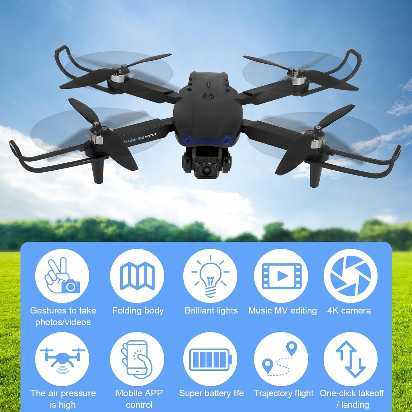 Drone con Telecamera 1080P HD, FPV Droni Telecomandati Mini Drone WiFi Video Diretta per Principianti e Bambini, Mantenimento dell'altitudine, Modalità Senza Testa