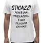 Unisex T-Shirt Short Sleeve T-Shirt with Funny Phrases Funny Joke Funny Print (M, St Oca ZZO STOCAZZO STOCAZZO SIMPATICA REBUS) - STREET STYLE
