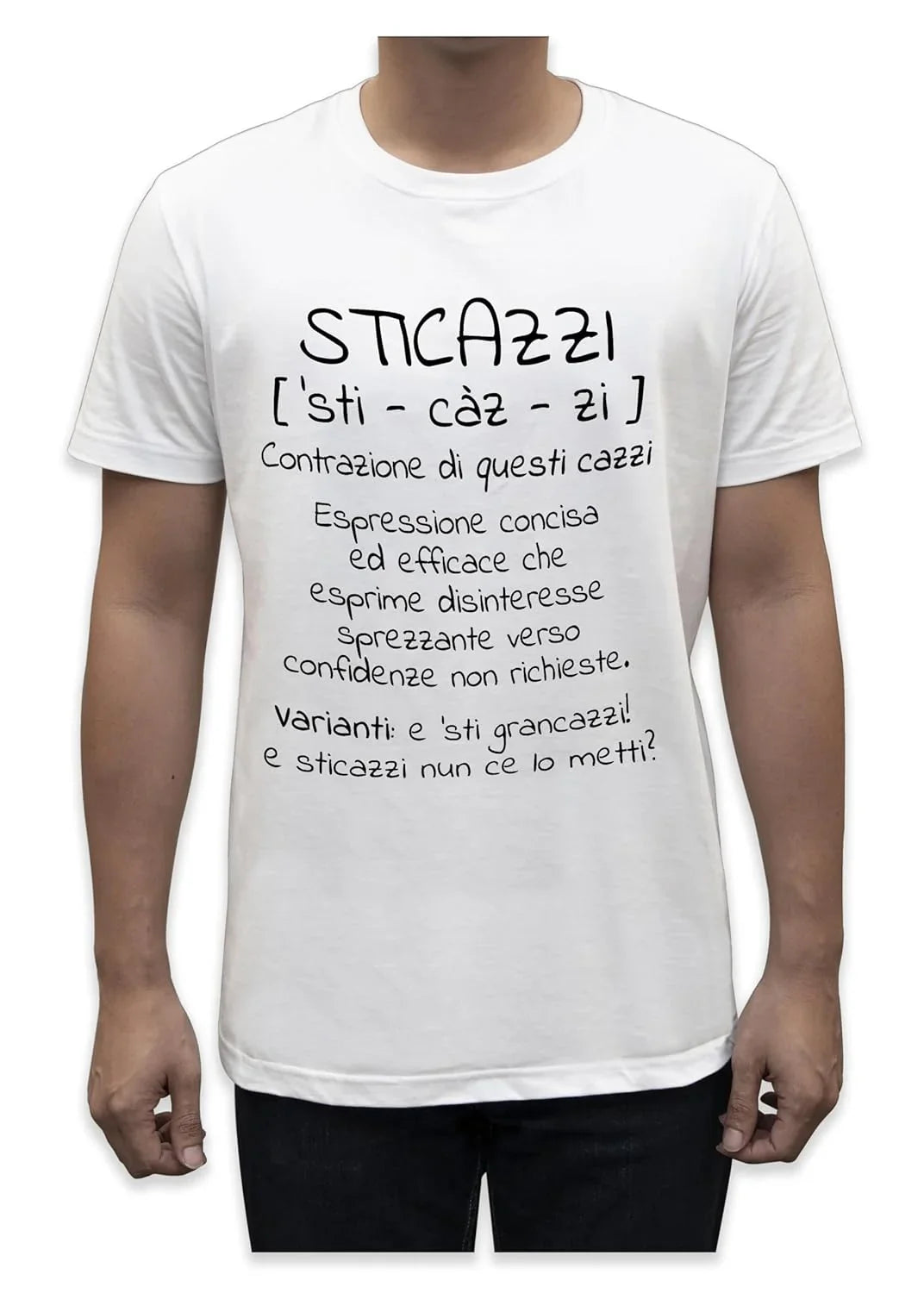 Unisex T-Shirt Short Sleeve T-Shirt with Funny Phrases Funny Joke Funny Print (M, St Oca ZZO STOCAZZO STOCAZZO SIMPATICA REBUS) - STREET STYLE