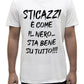 Unisex T-Shirt Short Sleeve T-Shirt with Funny Phrases Funny Joke Funny Print (M, St Oca ZZO STOCAZZO STOCAZZO SIMPATICA REBUS) - STREET STYLE