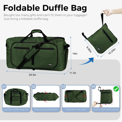 Fmeida 65L Unisex Adult Travel Duffel Bag, Large Gym Bag with Shoe Compartment and Shoulder Strap, Waterproof Duffel Bag Sports Bag, Black, Duffel bag with shoe compartment - STREET STYLE