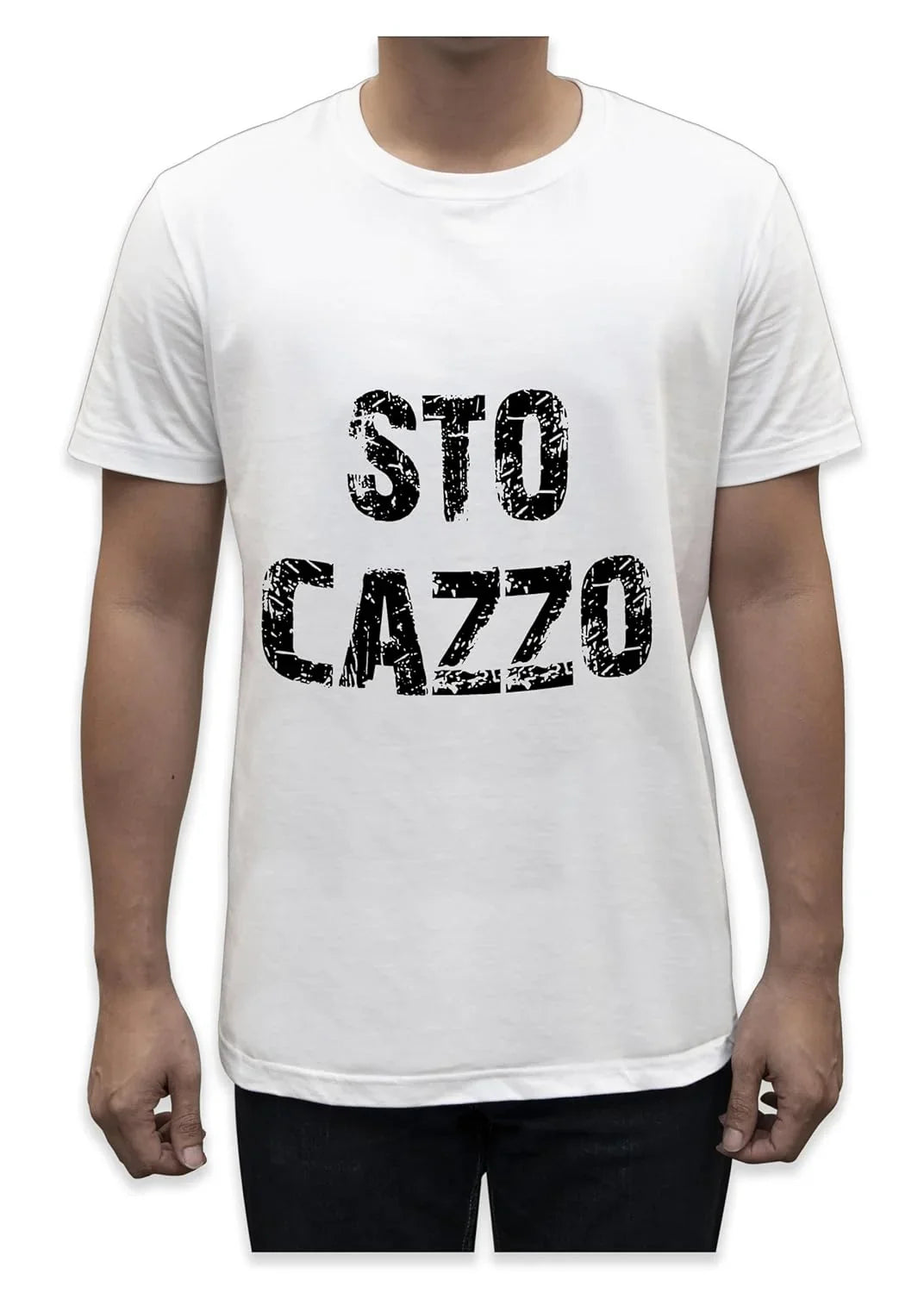 Unisex T-Shirt Short Sleeve T-Shirt with Funny Phrases Funny Joke Funny Print (M, St Oca ZZO STOCAZZO STOCAZZO SIMPATICA REBUS) - STREET STYLE