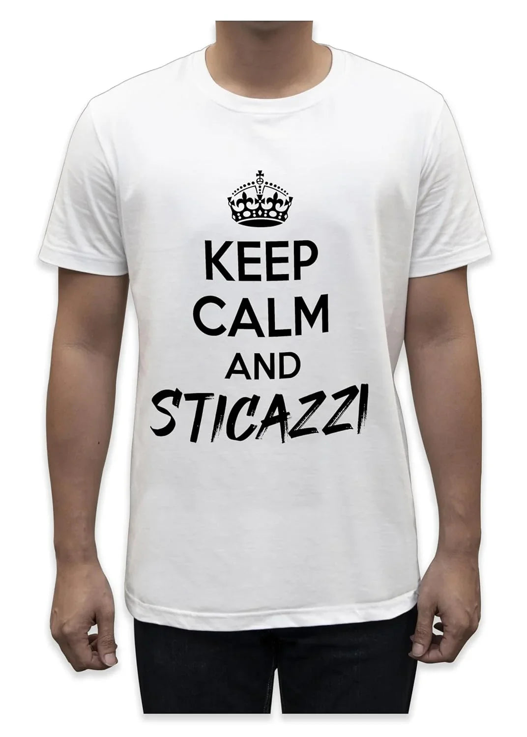 Unisex T-Shirt Short Sleeve T-Shirt with Funny Phrases Funny Joke Funny Print (M, St Oca ZZO STOCAZZO STOCAZZO SIMPATICA REBUS) - STREET STYLE