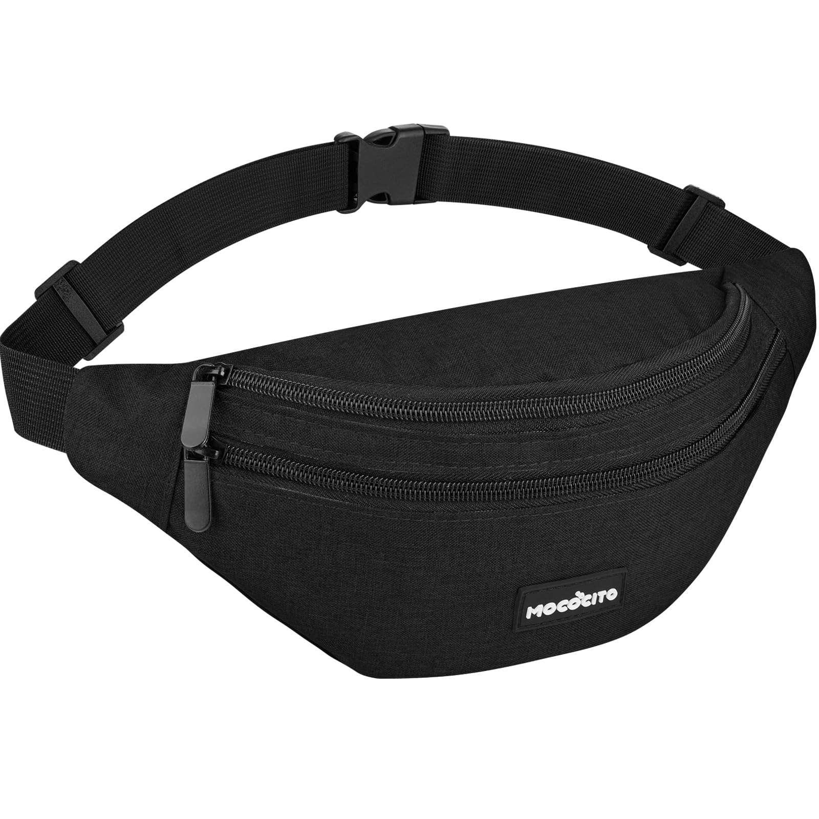 Men's Women's Waist Bag, Sports Waist Bag with 4 Zip Pockets, Men's Waist Bag, Small Adjustable Belt, Waterproof Work Waist Bag for Cycling Running Hiking Trekking Concerts - STREET STYLE