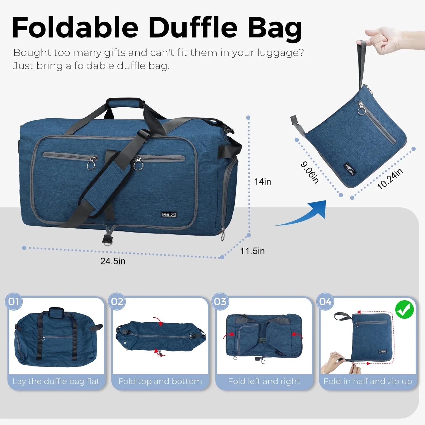 Fmeida 65L Unisex Adult Travel Duffel Bag, Large Gym Bag with Shoe Compartment and Shoulder Strap, Waterproof Duffel Bag Sports Bag, Black, Duffel bag with shoe compartment - STREET STYLE