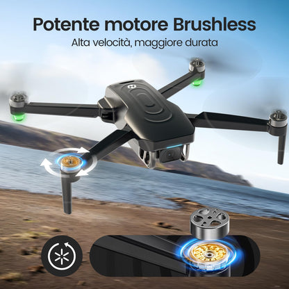 Holy Stone HS175G Drone con Telecamera 8K, Motore Brushless, 60 Minuti di Volo, GPS e Ritorno Intelligente, Drone con Telecamera 4K Professionale, Modalità a 2 Velocità, Batteria Ricarica Rapida, C0