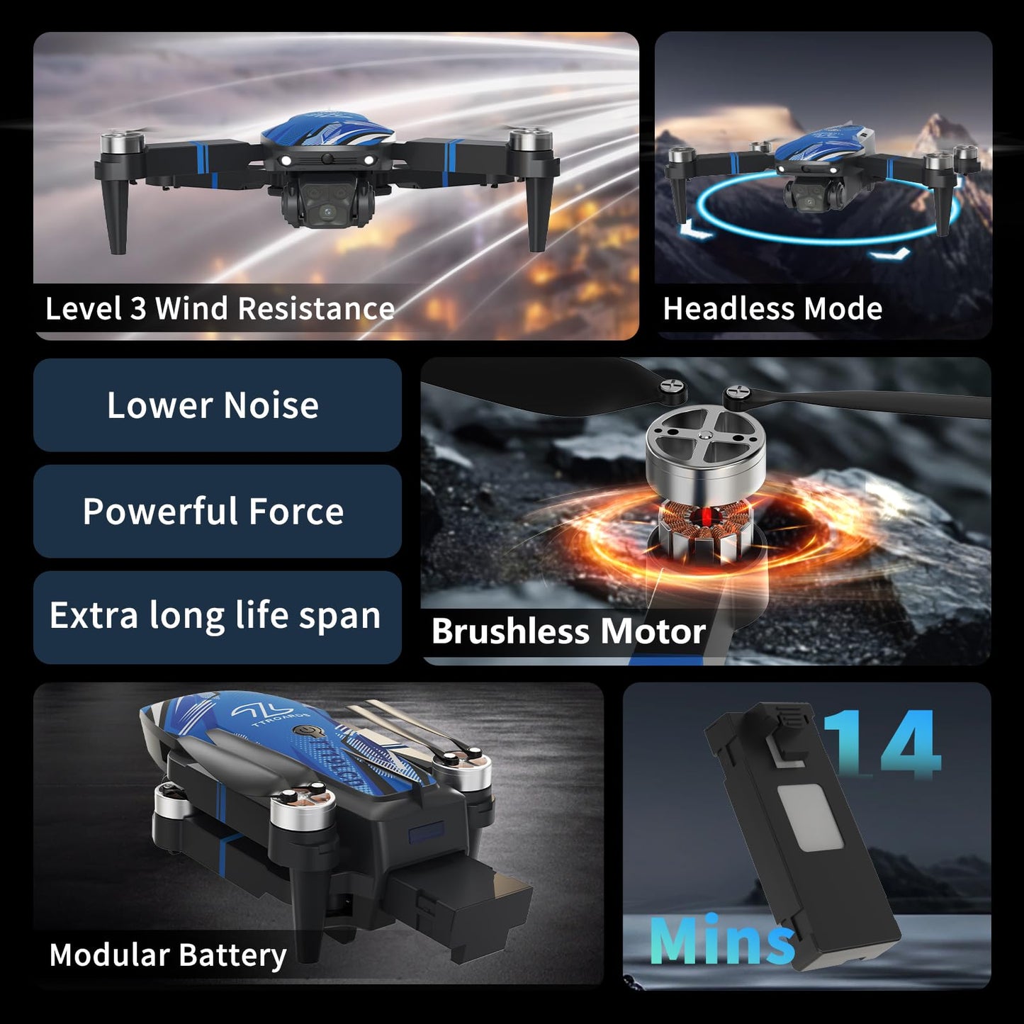 Drone con Fotocamera 4k per Adulti, Droni con 2,8 Pollici Schermo LCDProfessionisti, Evitamento Ostacoli 270°, Motore Brushless, Mantenimento dell'altitudine, RC Quadcopter per Principianti TT19LCD