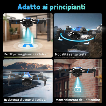 M18LCD Mini Drone con Fotocamera 4K Drone Con Telecomando LCD 3D Flip Design Pieghevole Telecomando Ricaricabile 3 Velocità Quadricottero RC per Principianti