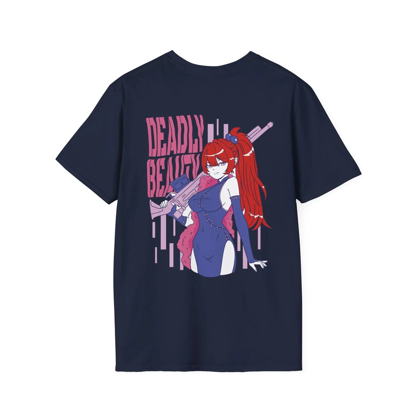 Deadly Beauty - Anime World - Unisex T-Shirt - Back Print - STREET STYLE